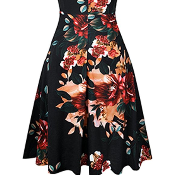 Printed Smocked Waist Sleeveless Dress - Picture 7 of 7